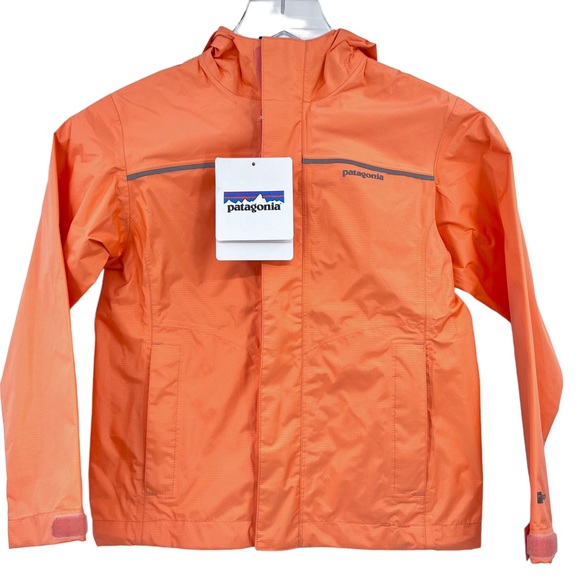 Patagonia Other - NWT Patagonia Girl's Torrenthshell Rain Jacket Waterproof Pull Zip Orange Size S
